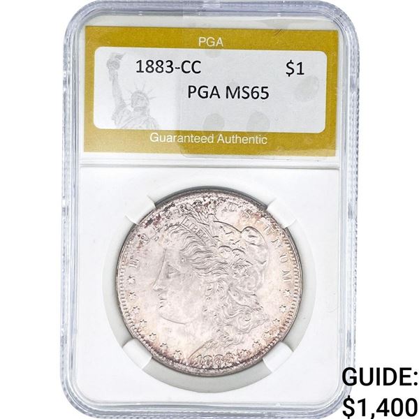 1883-CC Morgan Silver Dollar PGA MS65