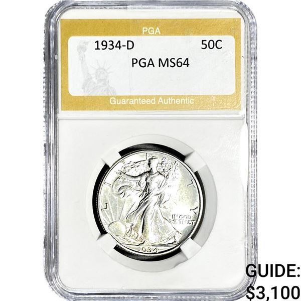 1934-S Walking Liberty Half Dollar PGA MS64