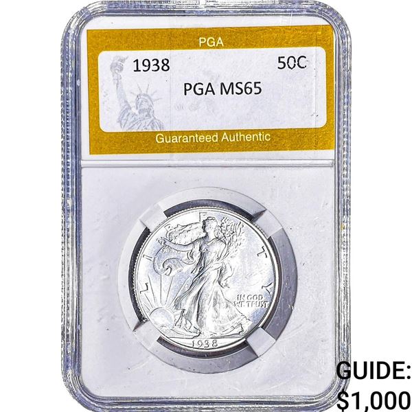 1938 Walking Liberty Half Dollar PGA MS65