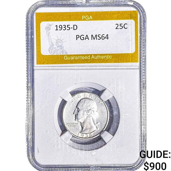1935-D Washington Silver Quarter PGA MS64