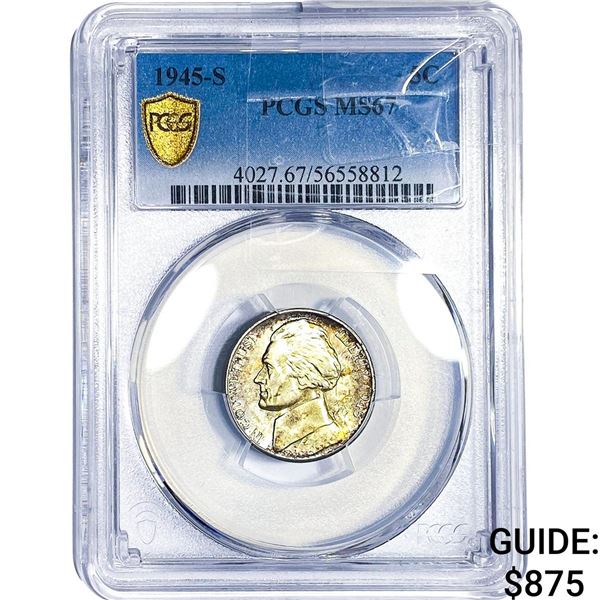 1945-S Jefferson Nickel PCGS MS67