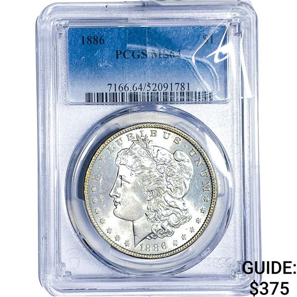 1886 Morgan Silver Dollar PCGS MS64