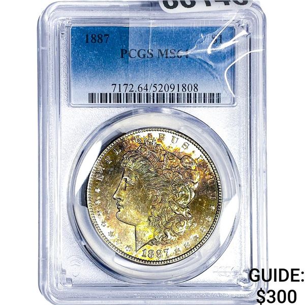 1887 Morgan Silver Dollar PCGS MS64