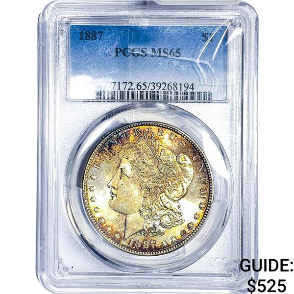 1887 Morgan Silver Dollar PCGS MS65