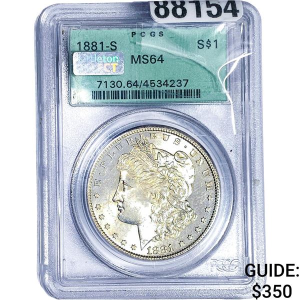 1881-S Morgan Silver Dollar PCGS MS64