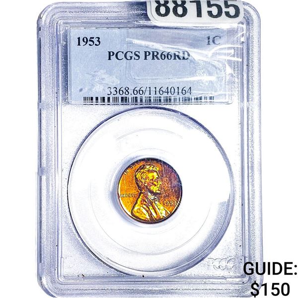 1953 Wheat Cent PCGS PR66 RD