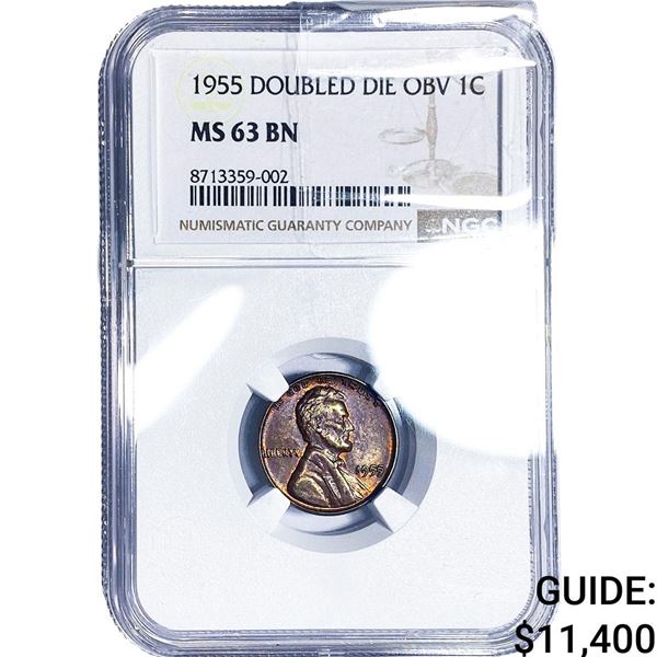 1955 Wheat Cent NGC MS63 BN DDO