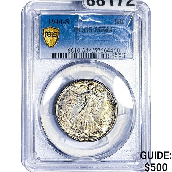 1940-S Walking Liberty Half Dollar PCGS MS64+