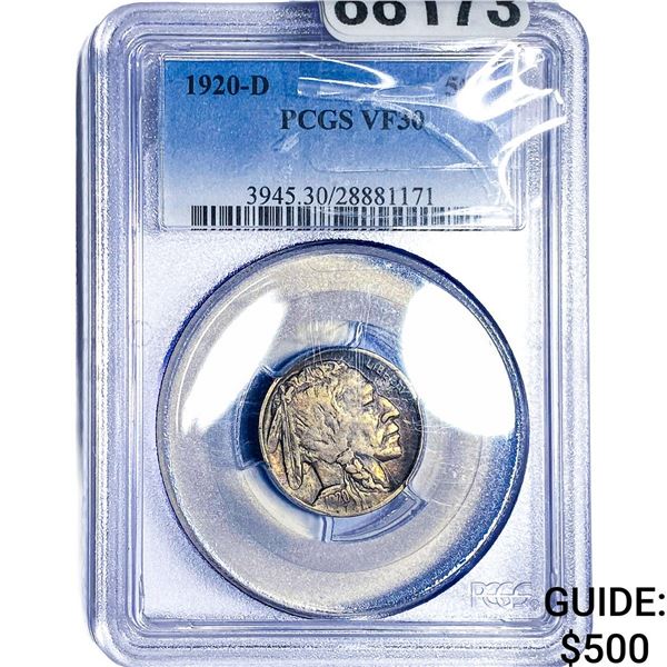 1920-D Buffalo Nickel PCGS VF30