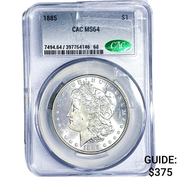1885 Morgan Silver Dollar CAC MS64