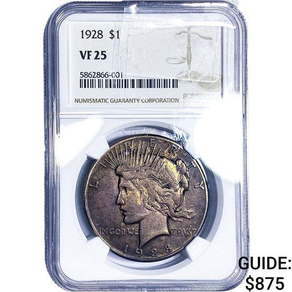 1928 Silver Peace Dollar NGC VF25