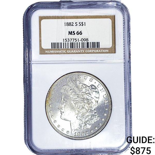 1882-S Morgan Silver Dollar NGC MS66