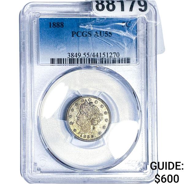 1888 Liberty Victory Nickel PCGS AU55