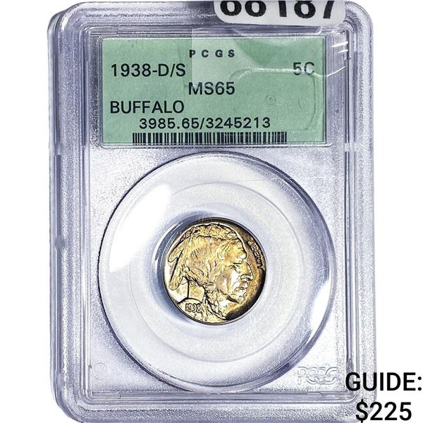 1938-D/S Buffalo Nickel PCGS MS65