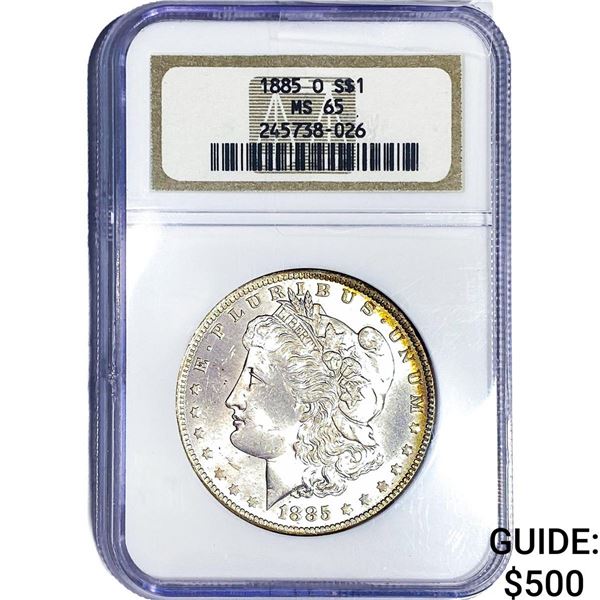 1885-O Morgan Silver Dollar NGC MS65