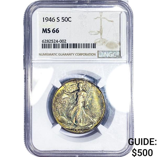 1946-S Walking Liberty Half Dollar NGC MS66