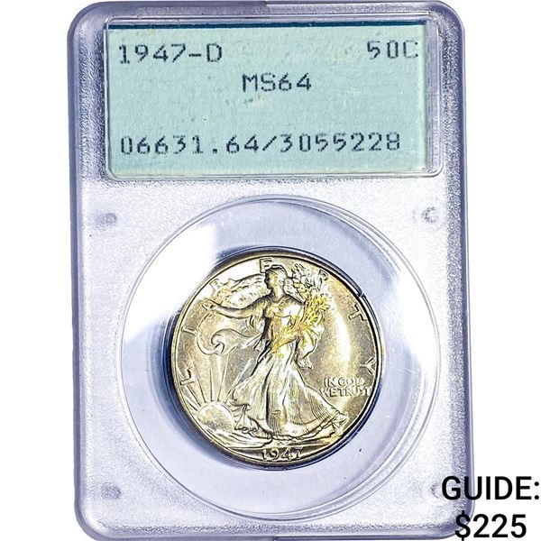1947-D Walking Liberty Half Dollar PCGS MS64