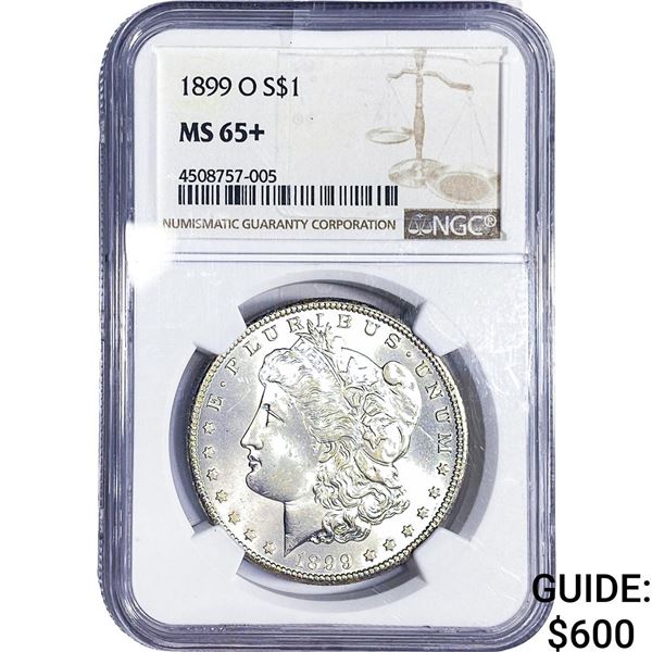 1899-O Morgan Silver Dollar NGC MS65+