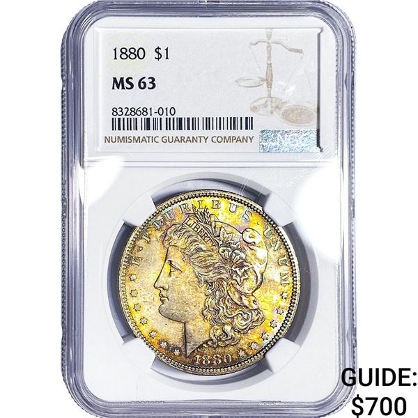 1880 Morgan Silver Dollar NGC MS63