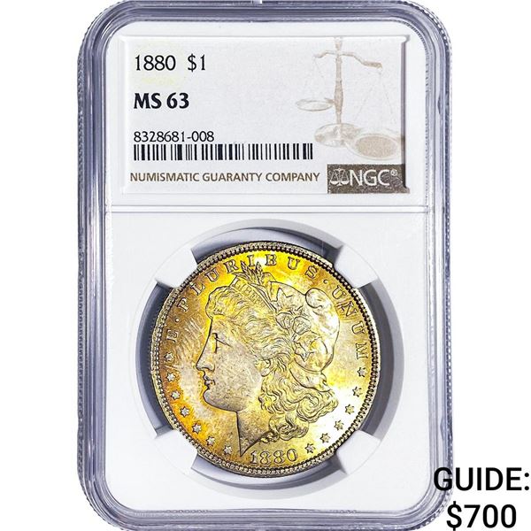 1880 Morgan Silver Dollar NGC MS63
