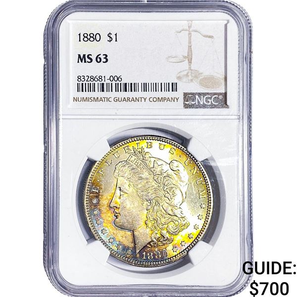 1880 Morgan Silver Dollar NGC MS63