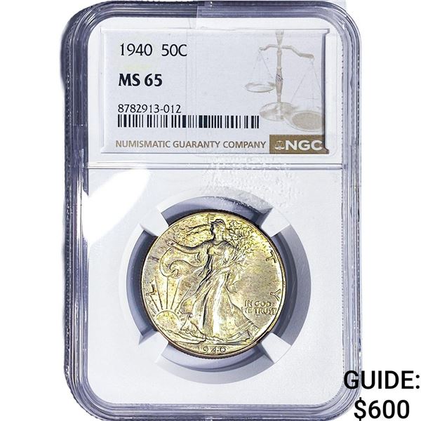 1940 Walking Liberty Half Dollar NGC MS65