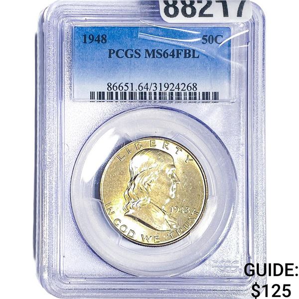 1948 Franklin Half Dollar PCGS MS64 FBL