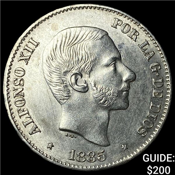 1885 Philippines Silver 50 Centavos