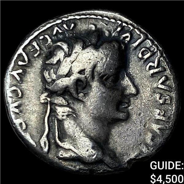 Roman Tiberius AD 14-37 Silver Denarius