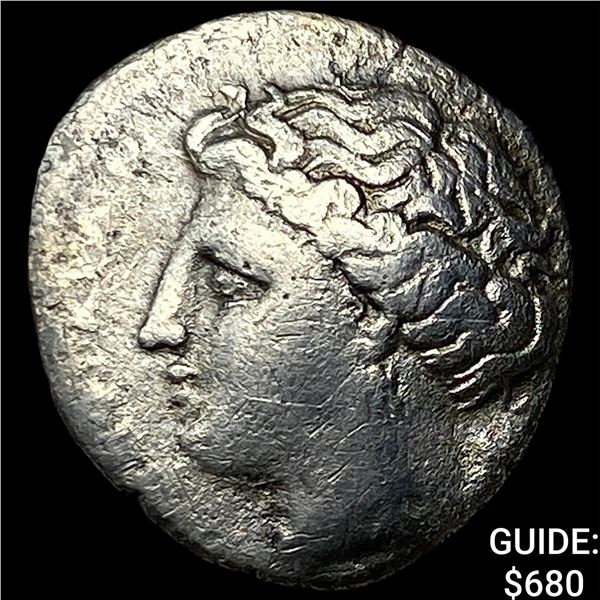 Greek Bruttium Terina 300 BC Silver Drachm