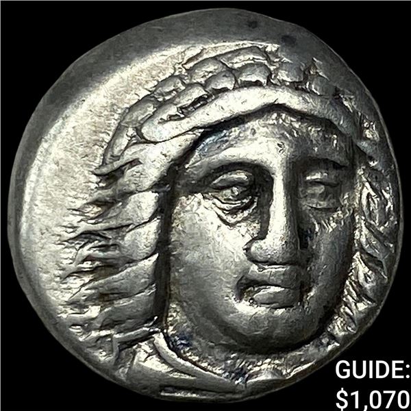 Greek Caris Hidrieus 351-342 BC Silver Drachm