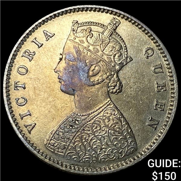 1875 British India Silver 1/2 Rupee