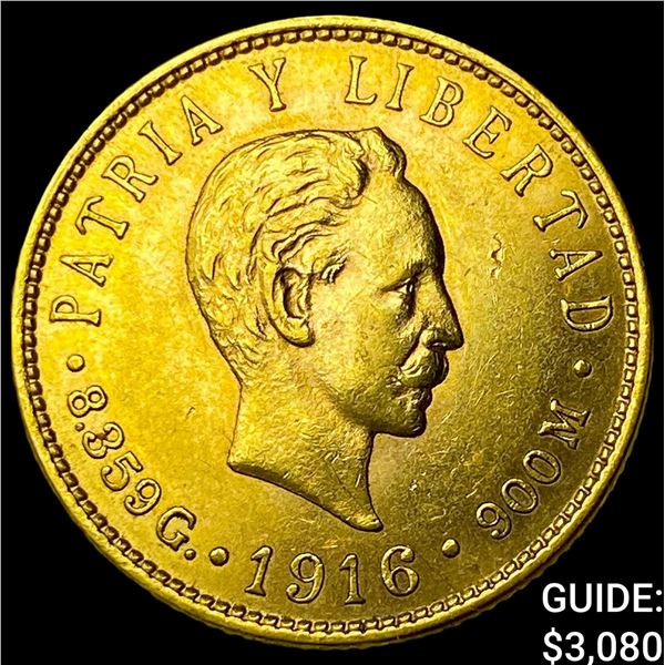 1916 Cuba Gold 5 Pesos agw.2419