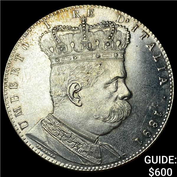 1891 Eritrea Silver 5 Lira