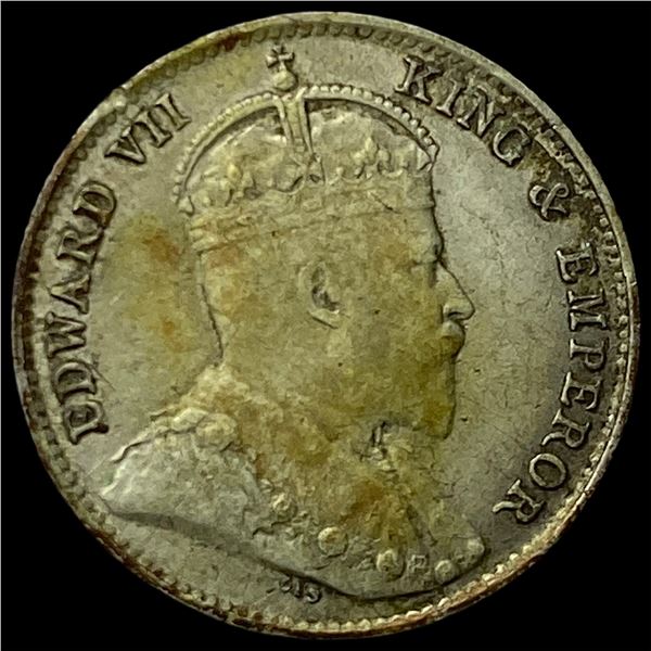 1907 Ceylon SIlver 10 Cents