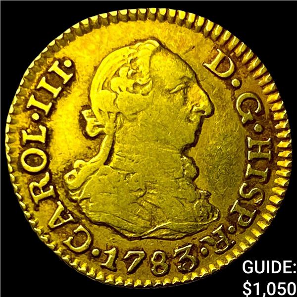 1783 Colonial Spain Gold 1/2 Escudo