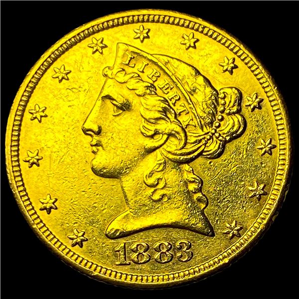 1883 Liberty Head Half Eagle $5 Gold CHOICE AU
