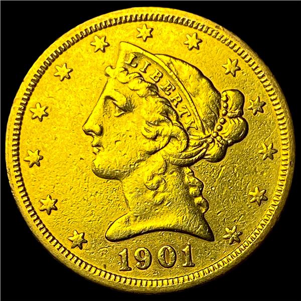 1901-S Gold $5 Liberty Half Eagle CHOICE AU