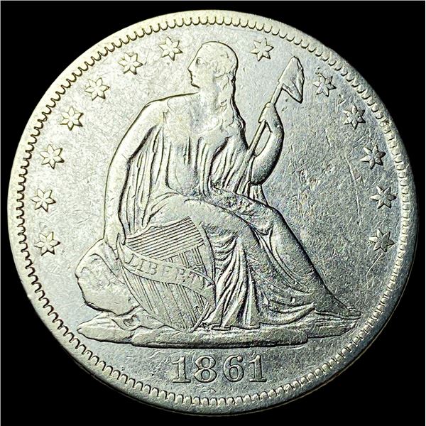 1861 Seated Liberty Half Dollar CLOSELY UNCIRCULATED