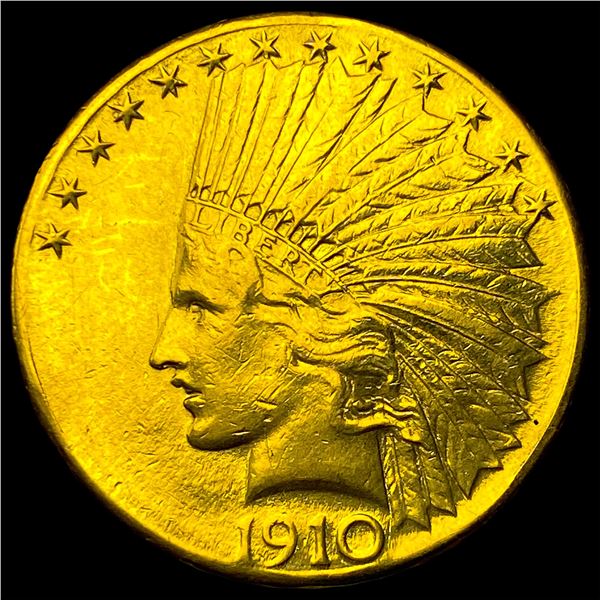 1910-S $10 Indian Head Eagle Gold Coin CHOICE AU