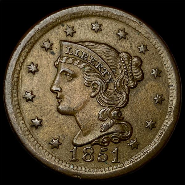 1851 Braided Hair Large Cent UNCIRCULATED
