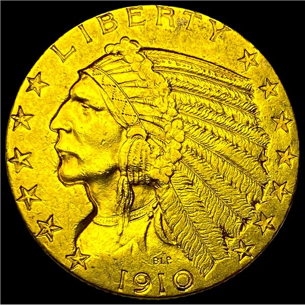 1910 Indian Head Half Eagle $5 Gold CLOSELY UNCIRCULATED