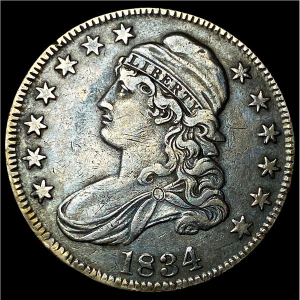 1834 Capped Bust Half Dollar NEARLY UNCIRCULATED