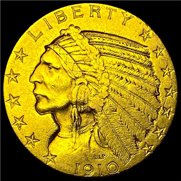 1910-S Indian Head Half Eagle $5 Gold CLOSELY UNCIRCULATED