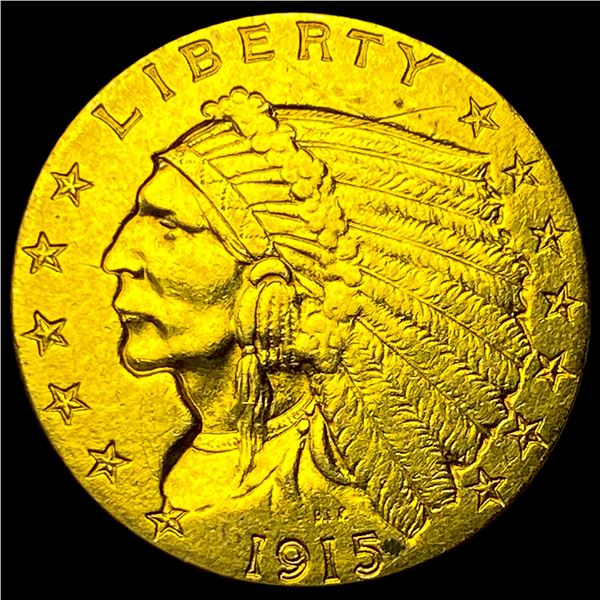 1915 Indian Head Gold $2.5 Quarter Eagle CHOICE AU