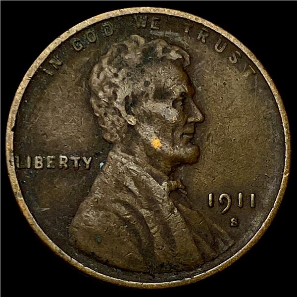 1911-S Lincoln Wheat Cent NEARLY UNCIRCULATED
