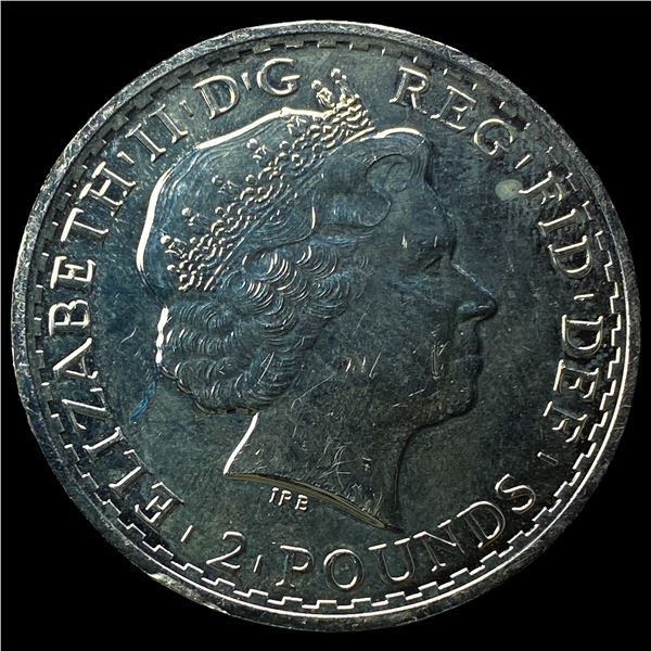 2013 Silver Britannia 1oz 2 Pounds CLOSELY UNCIRCULATED