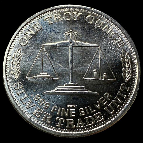 1oz .999 Silver Trade Unit Round CLOSELY UNCIRCULATED