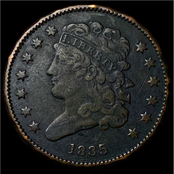 1835 Classic Head Half Cent LIGHTLY CIRCULATED
