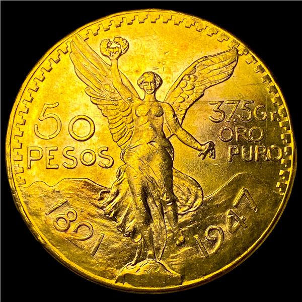 1947 Mexico 1.2057oz Gold 50 Pesos UNCIRCULATED